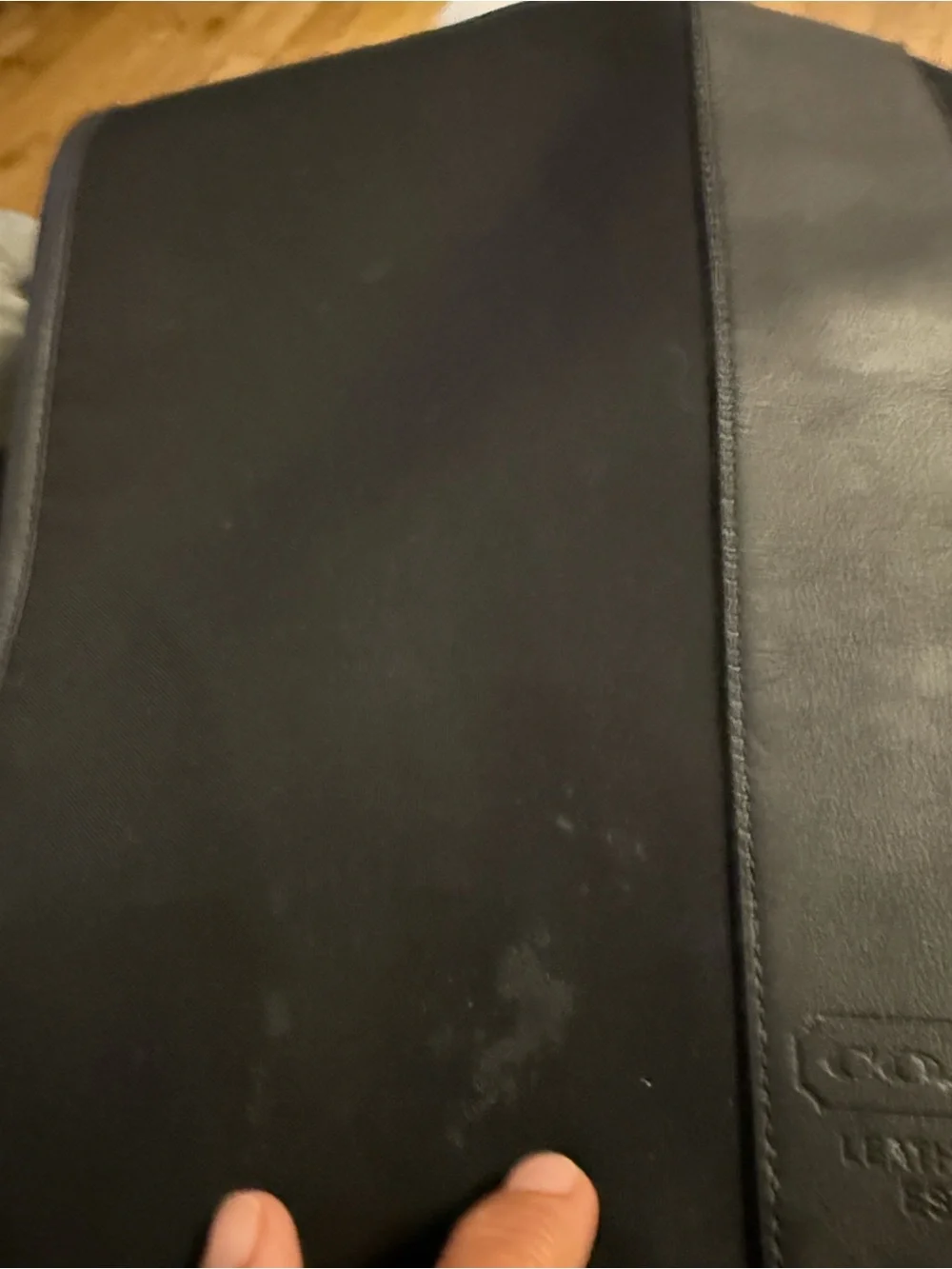 Coach leather trim messenger bag